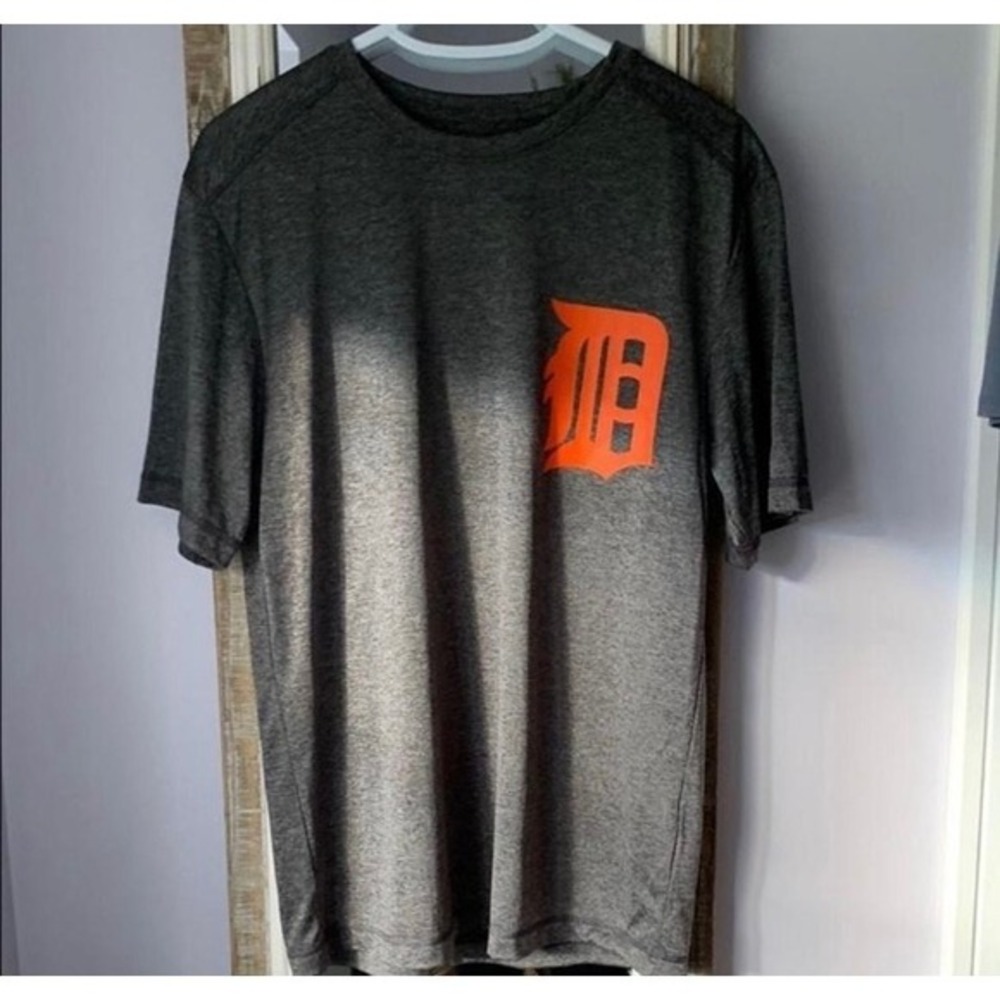Men's Majestic Gray T-Shirt Cabrera‎ Detroit Tigers Baseball Orange Logo Medium